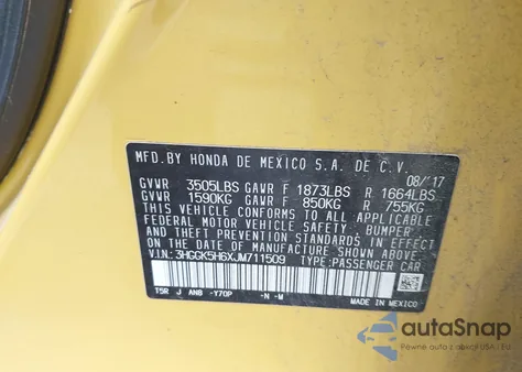 2018 Honda Fit Sport z USA, uszkodzony, nr VIN 3HGGK5H6XJM711509